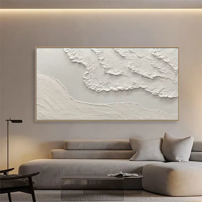 Elegant Beige Textured Oil Painting for Modern Minimalist Home Decor