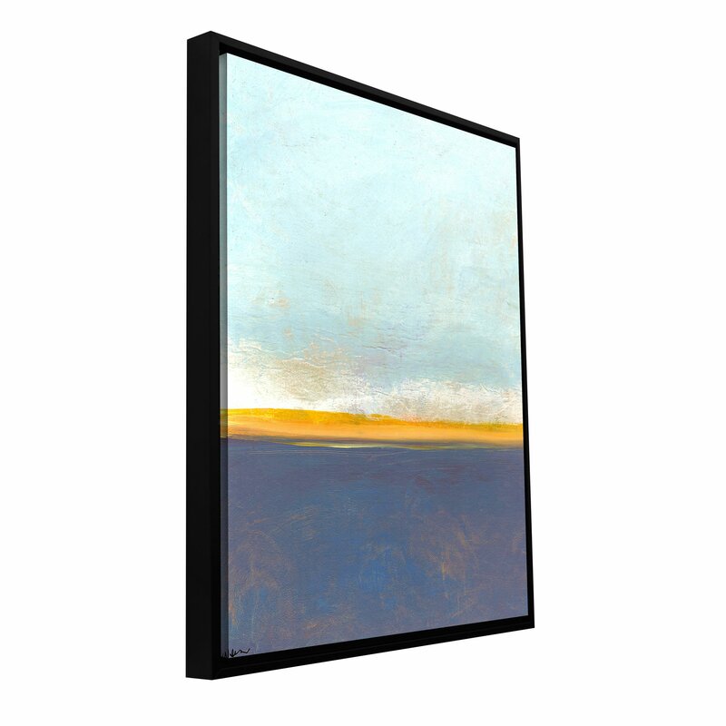 Stunning Abstract Oil Painting of Open Sky and Golden Horizon on Canvas
