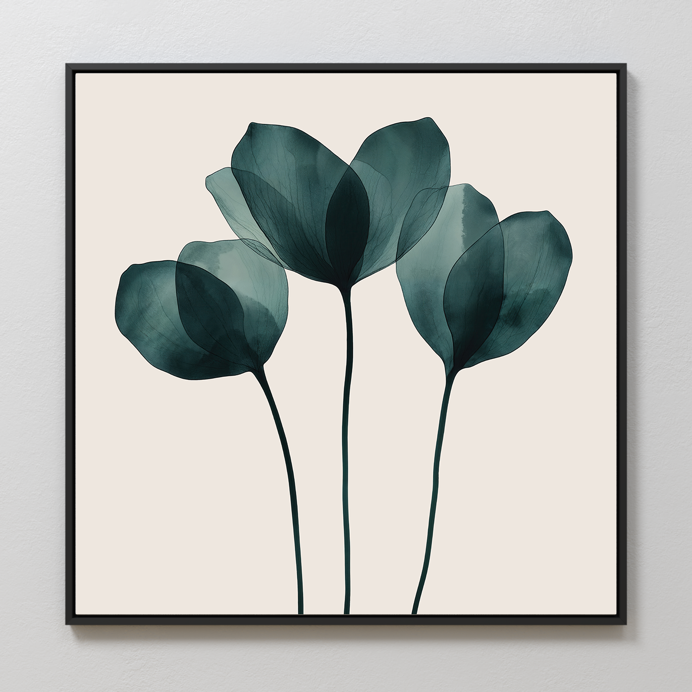 Elegant Leafy Green Floral Oil Painting for Modern Home Decor