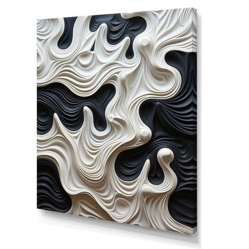 Dynamic Black and White Optical Art with Flowing Abstract Patterns