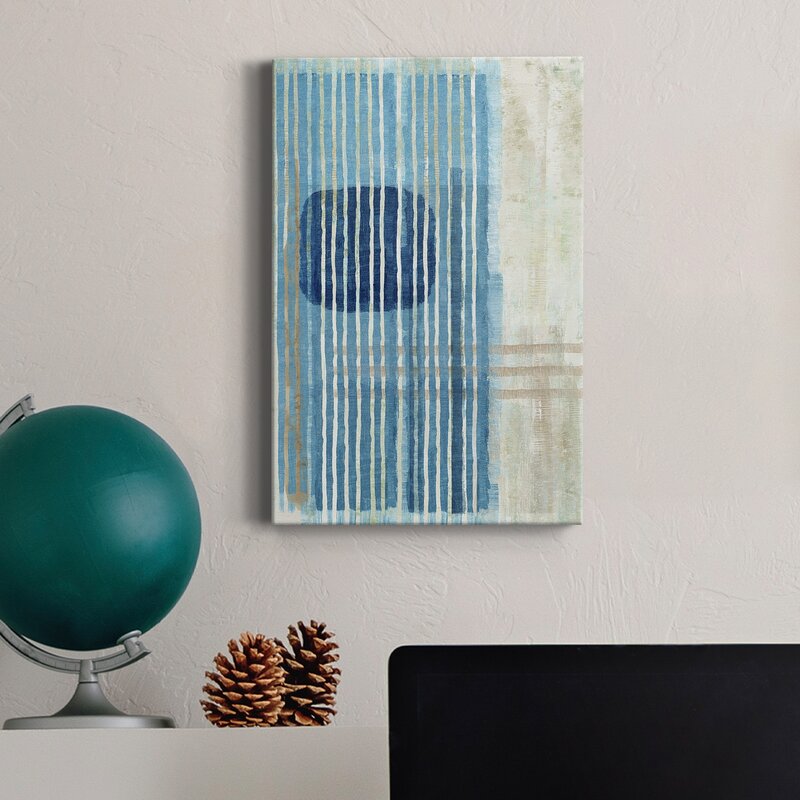 Serene Blue Horizon Abstract Oil Painting - Premium Canvas Art for Modern Decor