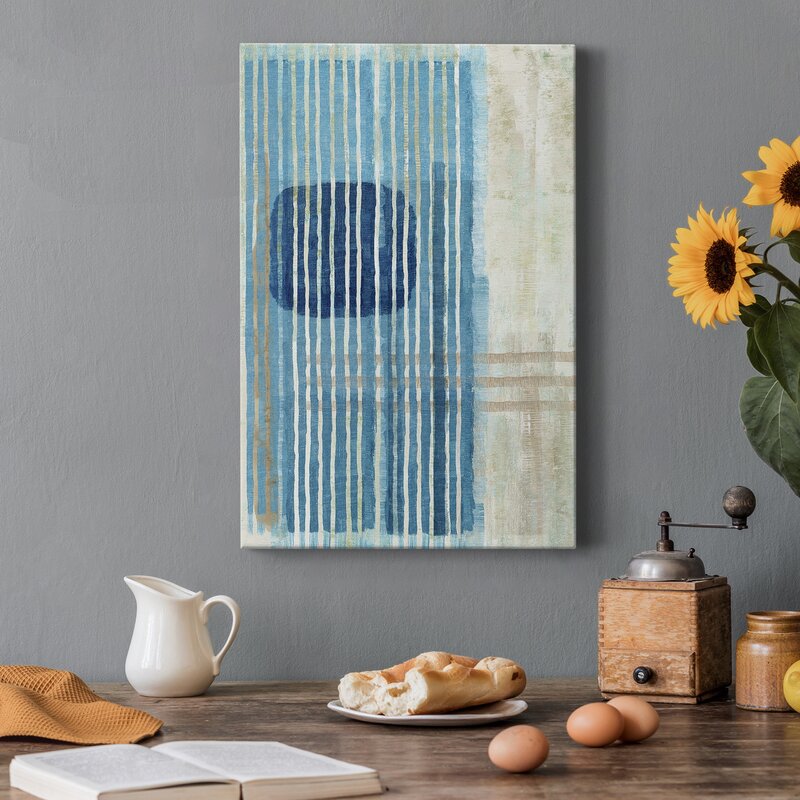 Serene Blue Horizon Abstract Oil Painting - Premium Canvas Art for Modern Decor