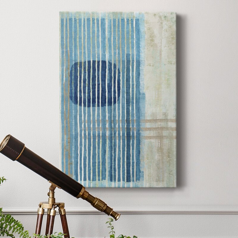 Serene Blue Horizon Abstract Oil Painting - Premium Canvas Art for Modern Decor