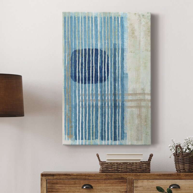 Serene Blue Horizon Abstract Oil Painting - Premium Canvas Art for Modern Decor