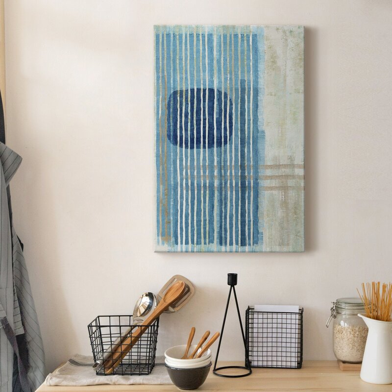 Serene Blue Horizon Abstract Oil Painting - Premium Canvas Art for Modern Decor