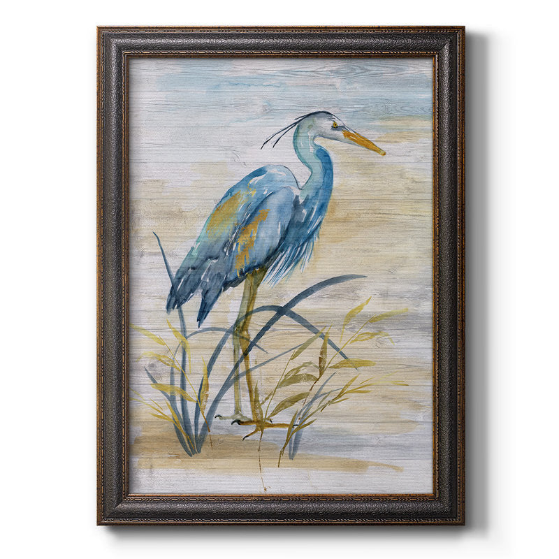 Elegant Blue Heron Oil Painting - Coastal Wildlife Art for Home Decor