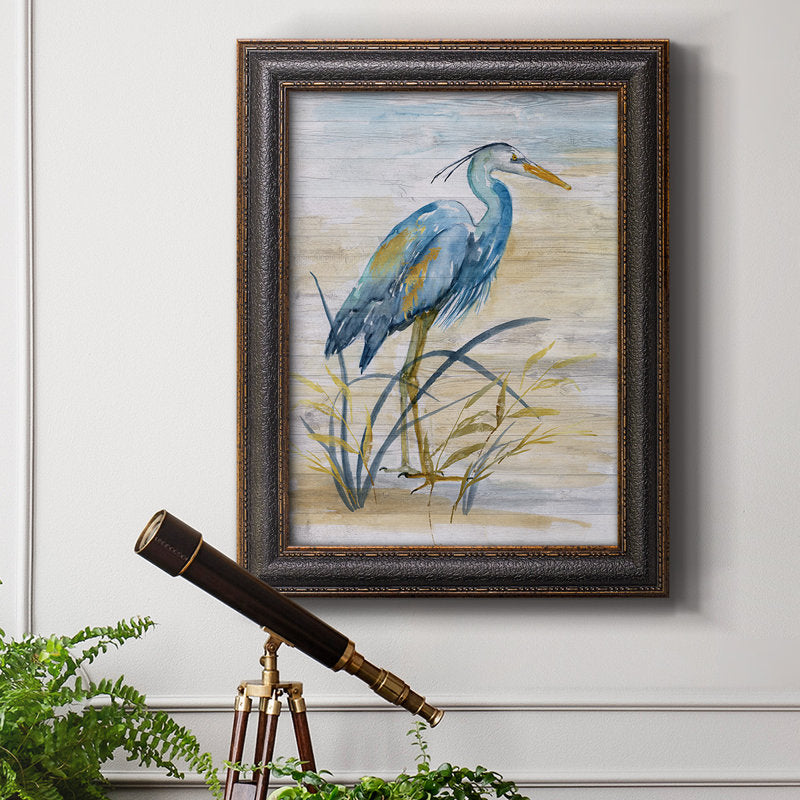 Elegant Blue Heron Oil Painting - Coastal Wildlife Art for Home Decor