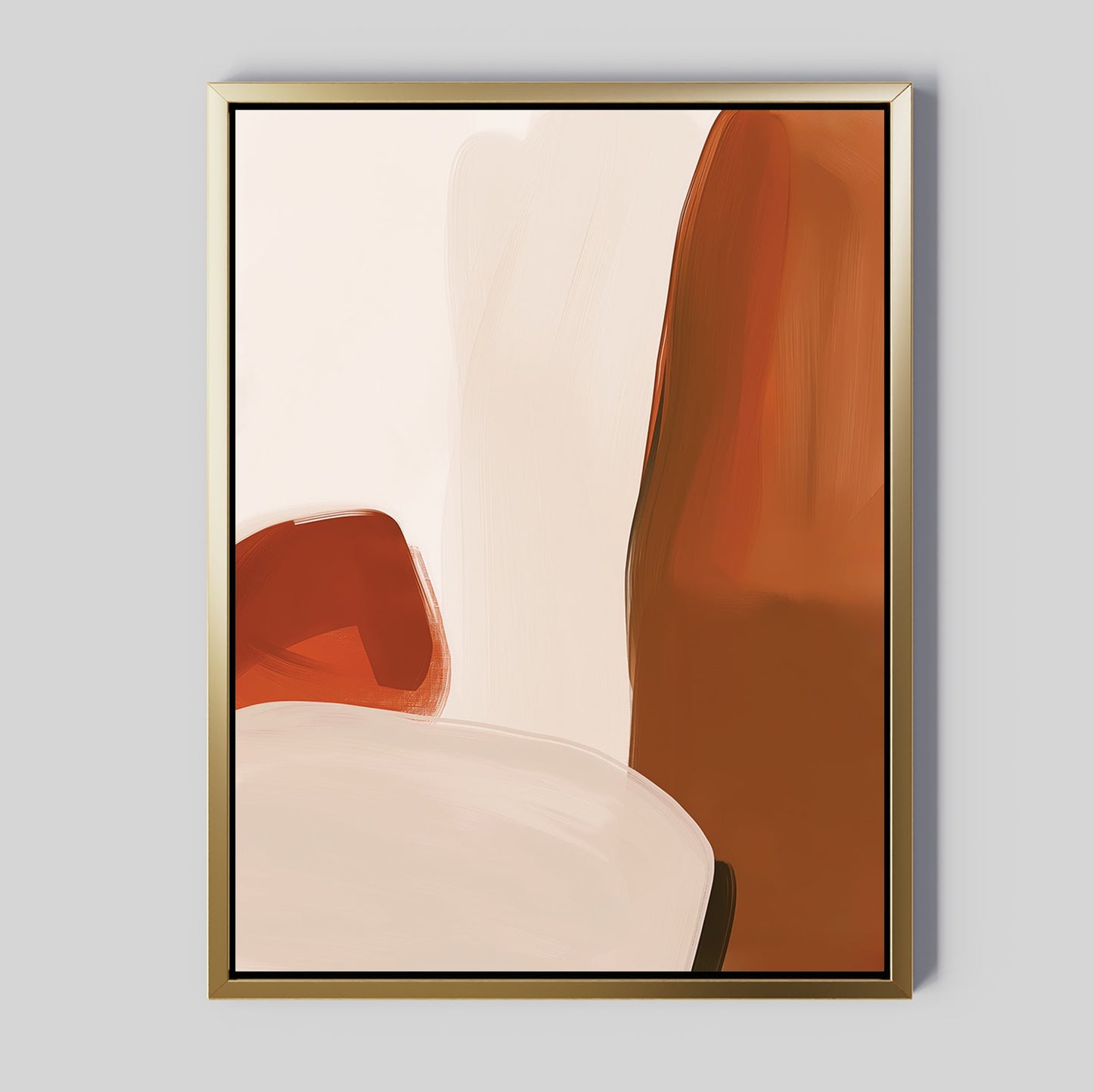 Contemporary Abstract Oil Painting with Bold Brushstrokes and Warm Tones