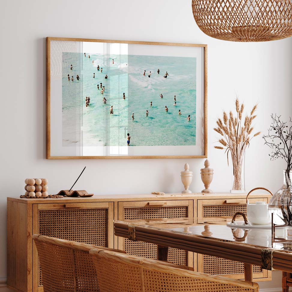 Vibrant Summer at Bondi Beach: People Enjoying the Aqua Waves