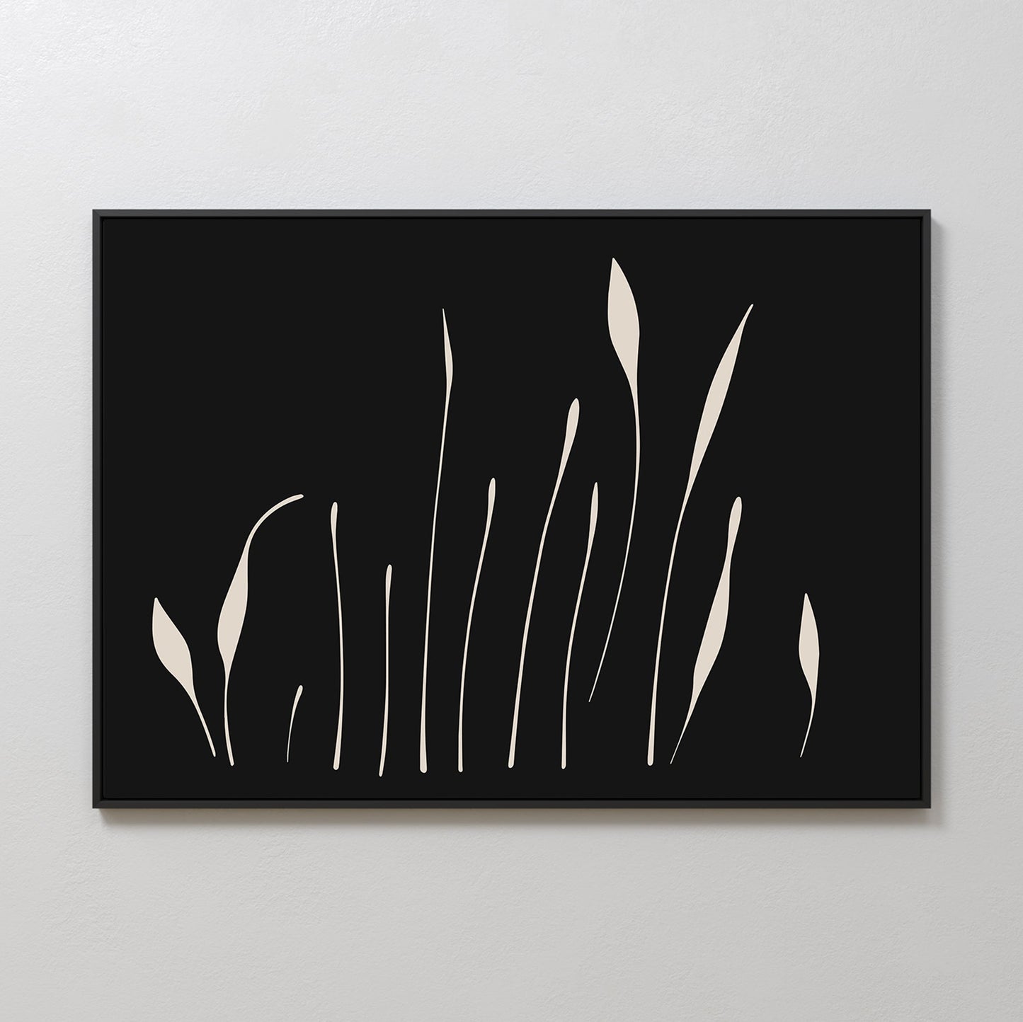 Abstract Botanical Wall Art | Silhouette Oil Painting on Canvas