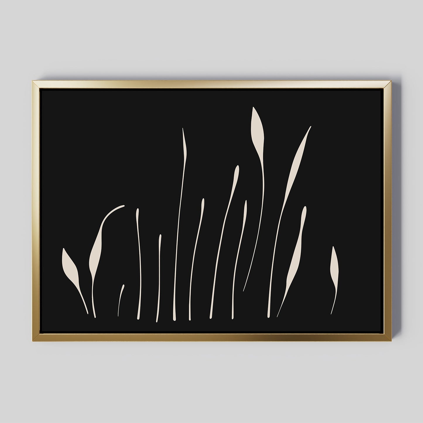 Abstract Botanical Wall Art | Silhouette Oil Painting on Canvas