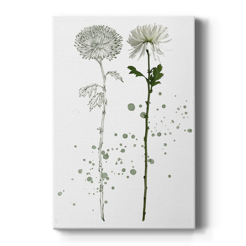 Elegant Floral Oil Painting with Green Accents for Modern Home Decor