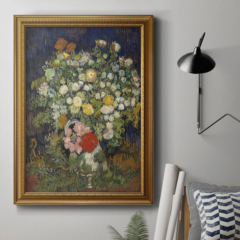 Vibrant Flower Bouquet in Elegant Vase - Colorful Still Life Oil Painting