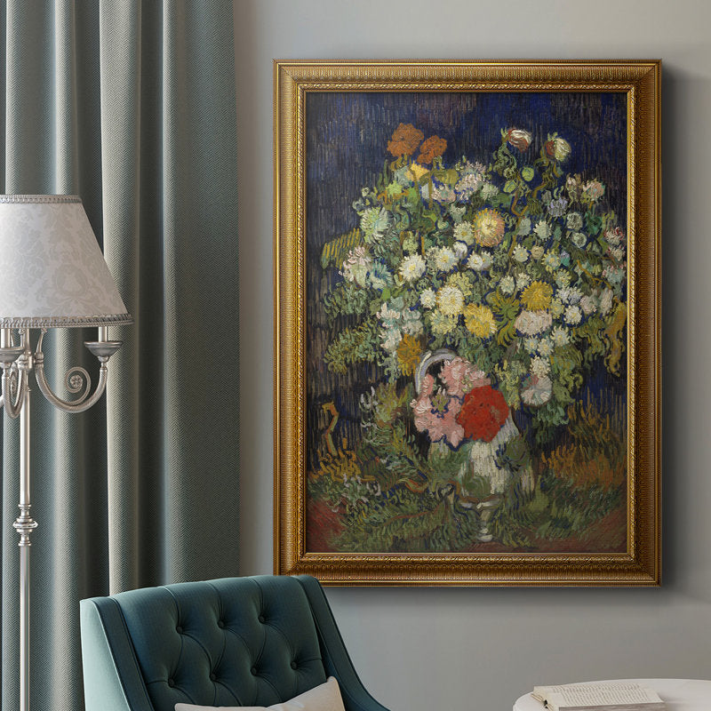 Vibrant Flower Bouquet in Elegant Vase - Colorful Still Life Oil Painting