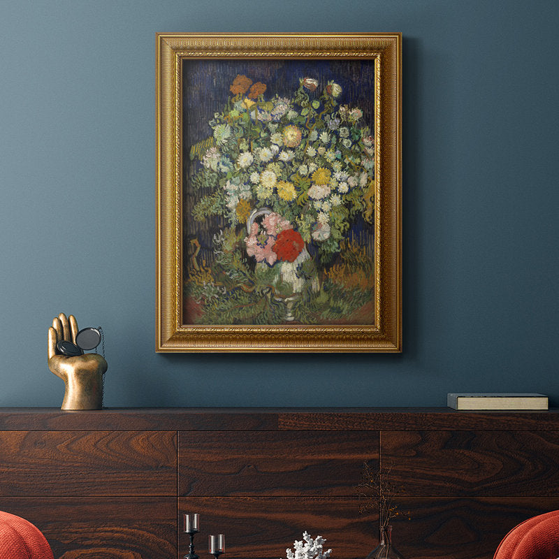 Vibrant Flower Bouquet in Elegant Vase - Colorful Still Life Oil Painting