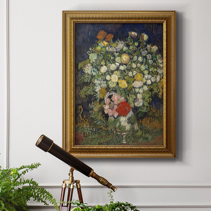 Vibrant Flower Bouquet in Elegant Vase - Colorful Still Life Oil Painting