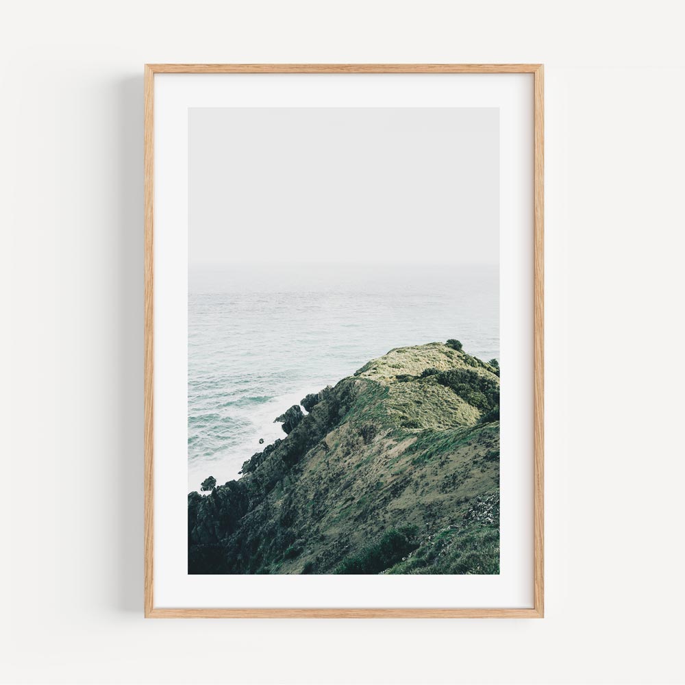 Serene Coastal Landscape Oil Painting of Byron Headland