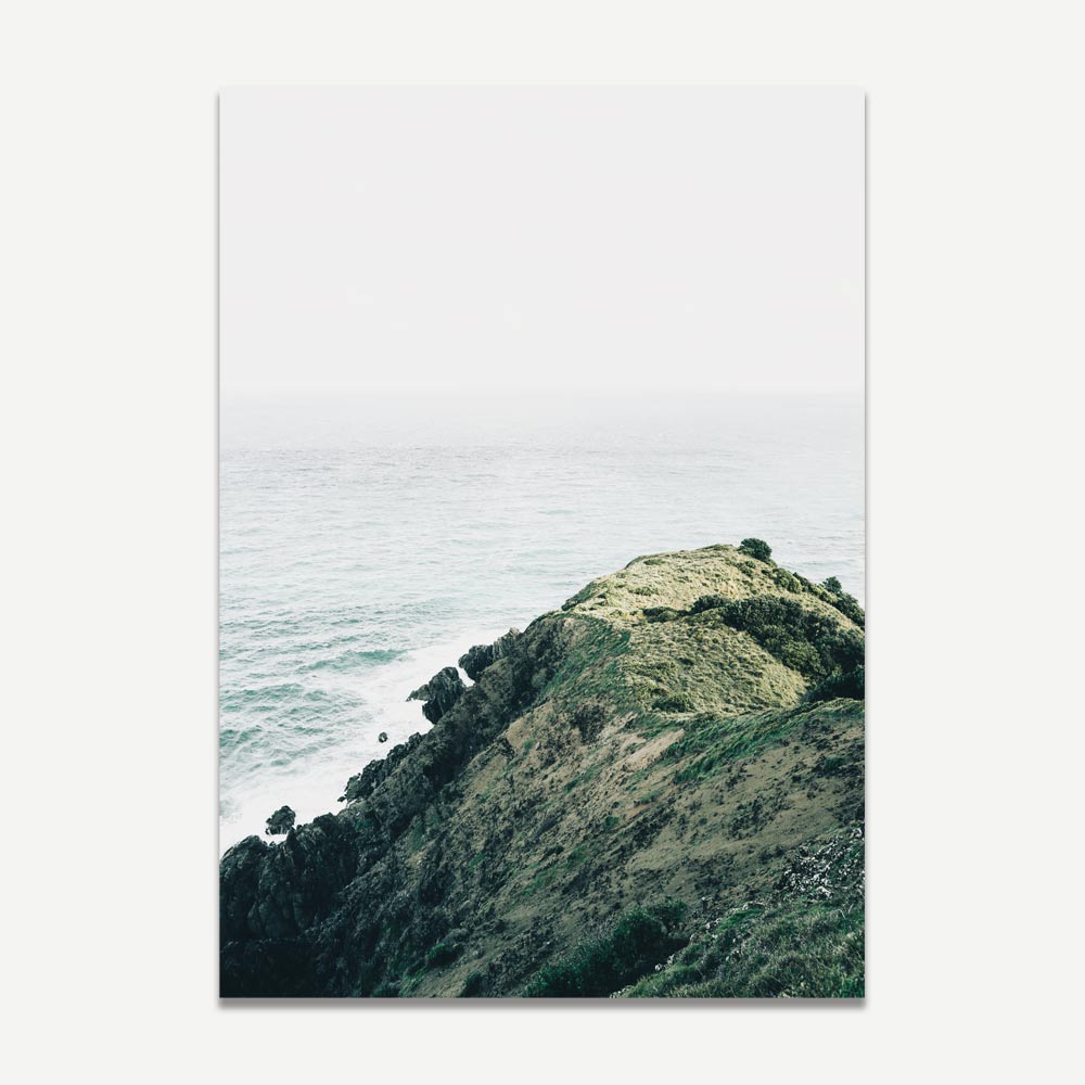 Serene Coastal Landscape Oil Painting of Byron Headland