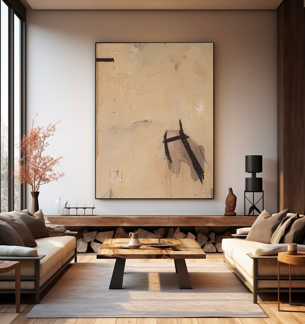 Modern Minimalist Abstract Oil Painting for Contemporary Home Décor