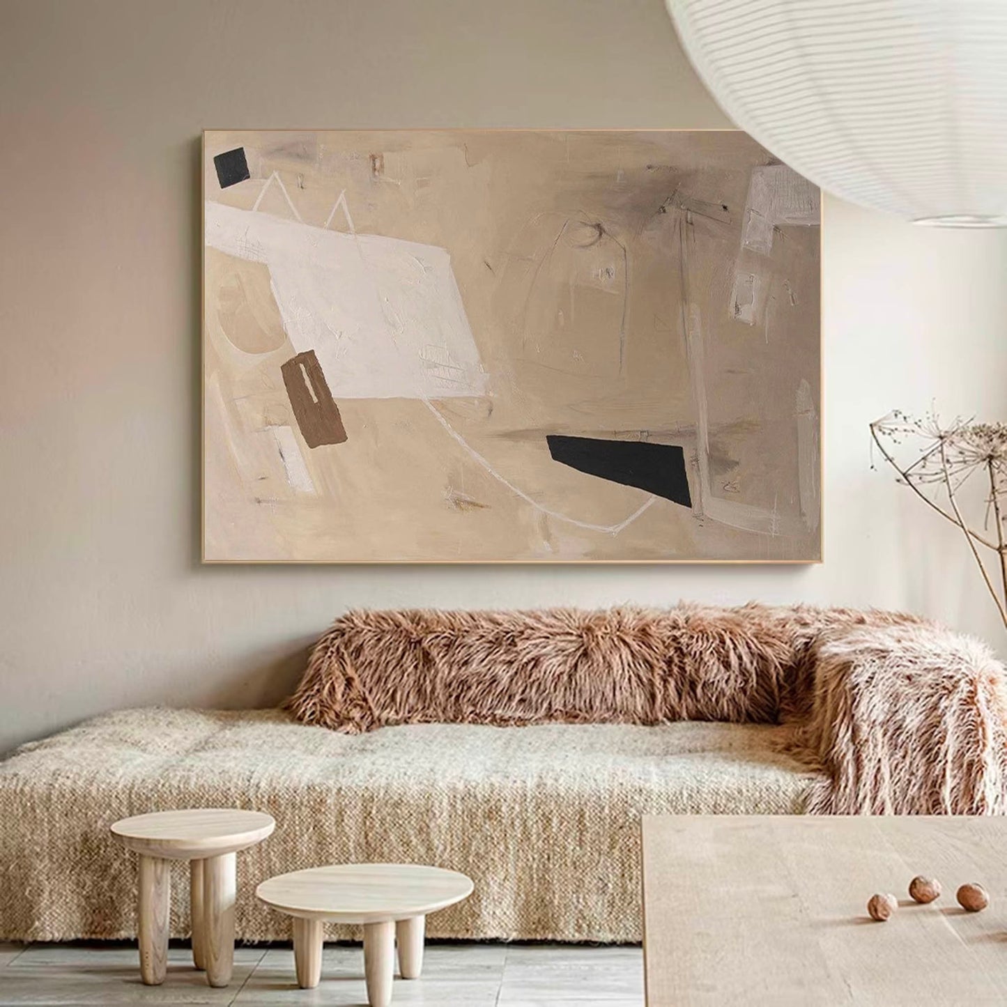 Contemporary Minimalist Abstract Oil Painting for Modern Home Decor