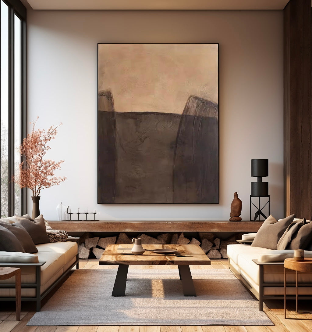 Contemporary Minimalist Abstract Oil Painting for Modern Home Decor