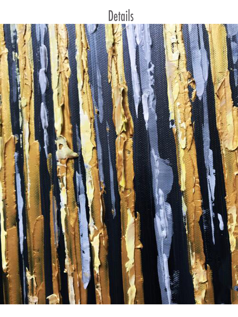 Contemporary Cityscape Oil Painting with Elegant Gold Accents and Modern Abstract Design