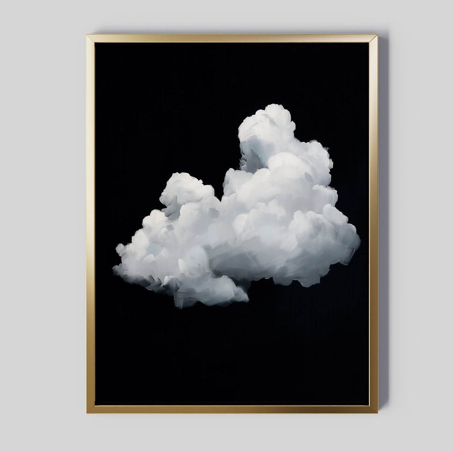 Abstract Cloud Art on Black Canvas - Modern Wall Decor for Home and Office