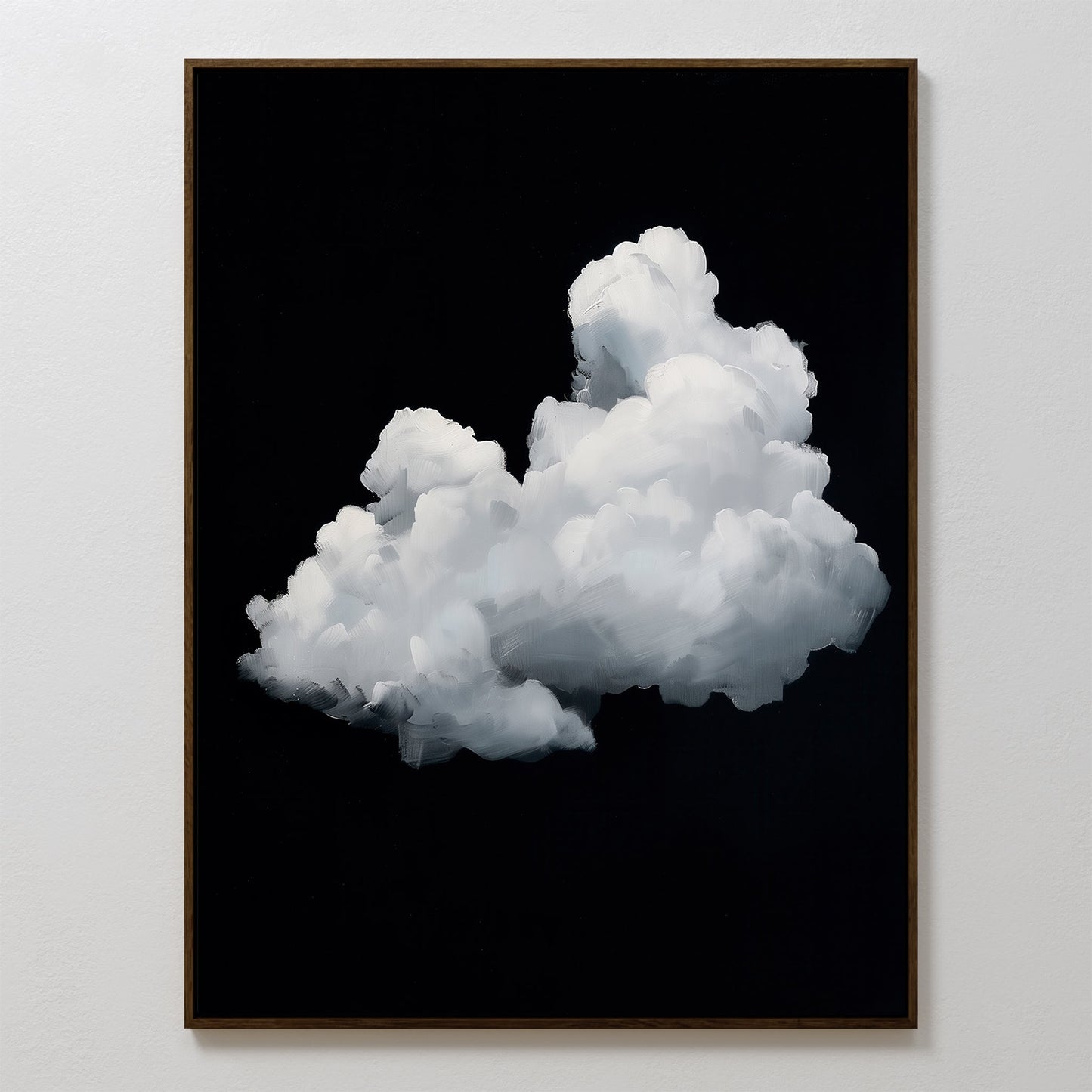 Abstract Cloud Art on Black Canvas - Modern Wall Decor for Home and Office