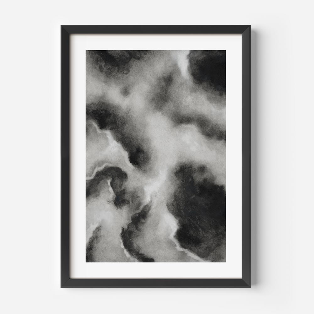 Abstract Gray Clouds Oil Painting for Contemporary Home Decor