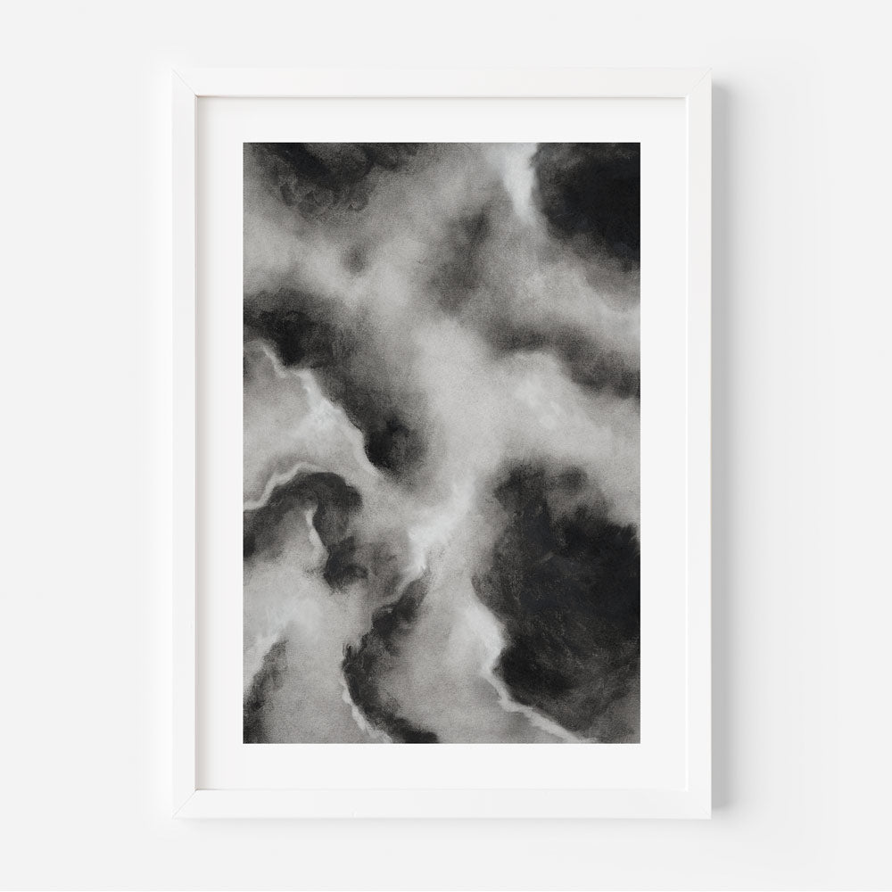 Abstract Gray Clouds Oil Painting for Contemporary Home Decor