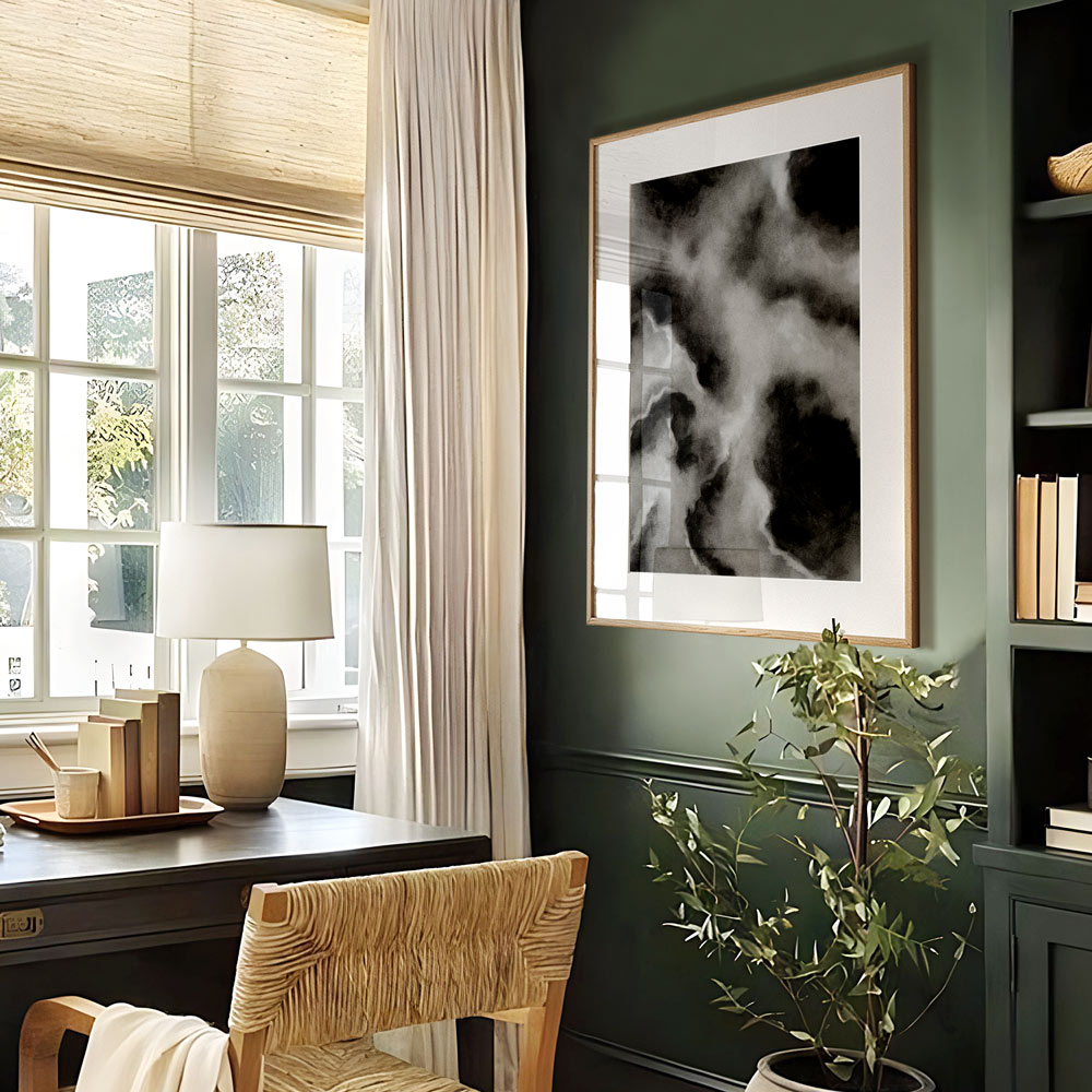 Abstract Gray Clouds Oil Painting for Contemporary Home Decor