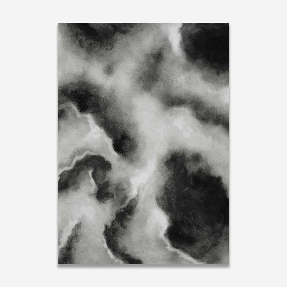 Abstract Gray Clouds Oil Painting for Contemporary Home Decor