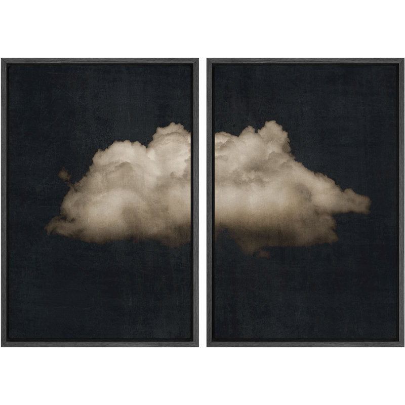 Abstract Black Clouds Art Set - Modern Minimalist Wall Decor for Any Space