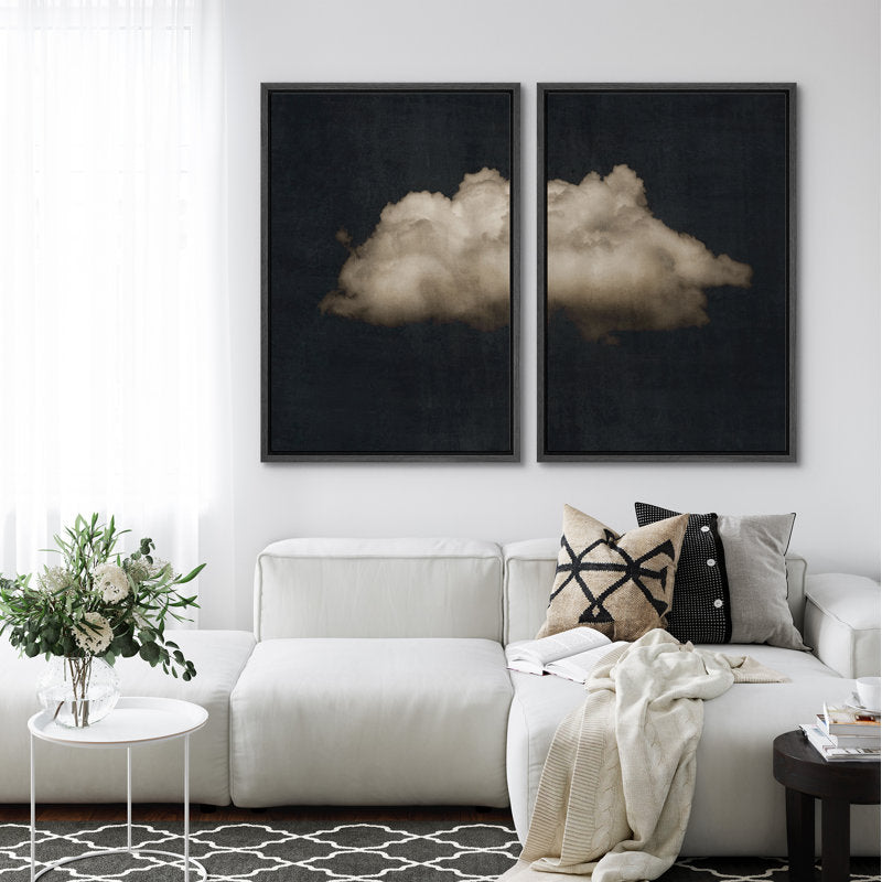 Abstract Black Clouds Art Set - Modern Minimalist Wall Decor for Any Space