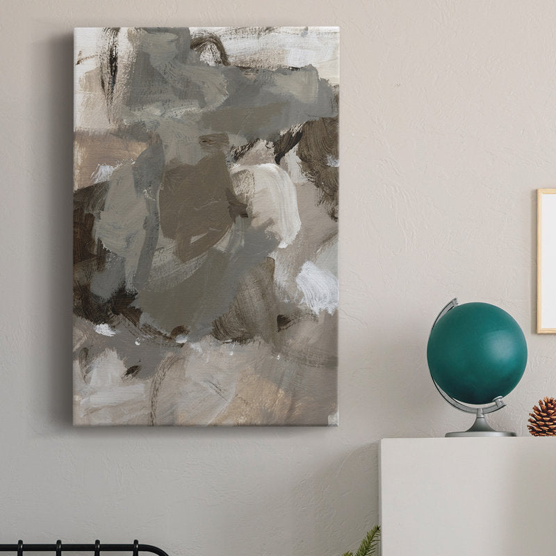 Abstract Coffee-Inspired Oil Painting for Modern Home Decor