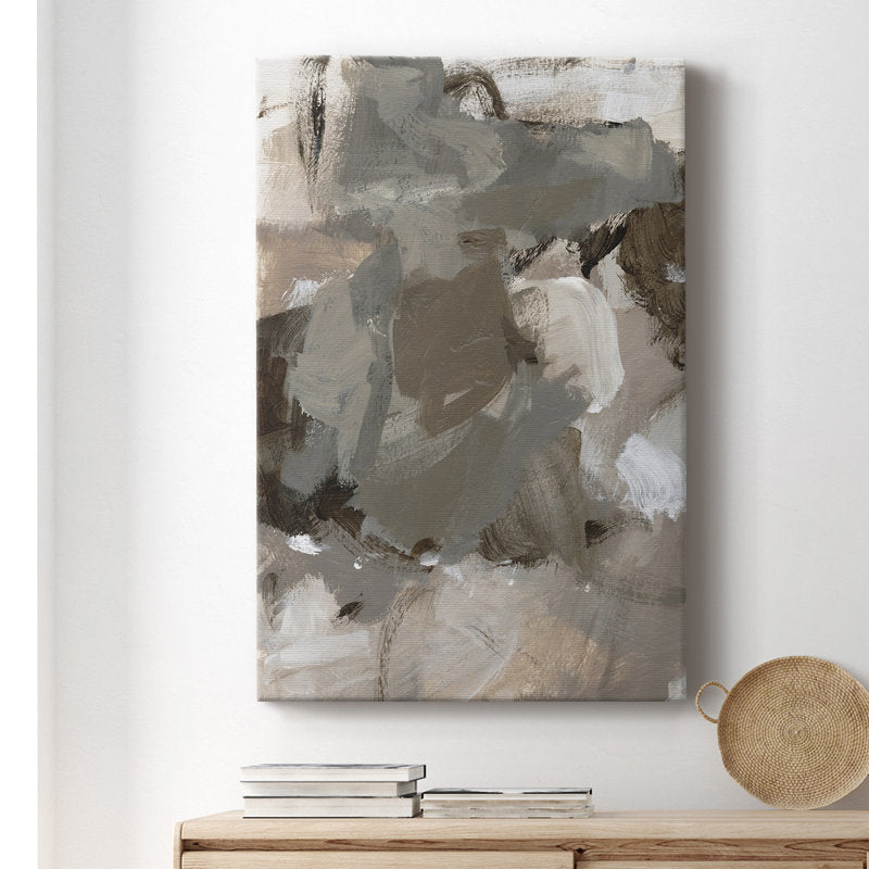 Abstract Coffee-Inspired Oil Painting for Modern Home Decor