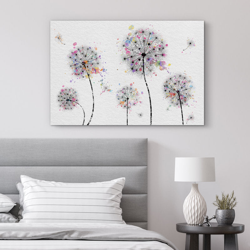Vibrant Dandelion Splash - Modern Canvas Art for Contemporary Home Décor