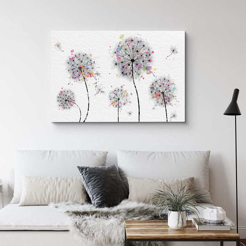 Vibrant Dandelion Splash - Modern Canvas Art for Contemporary Home Décor