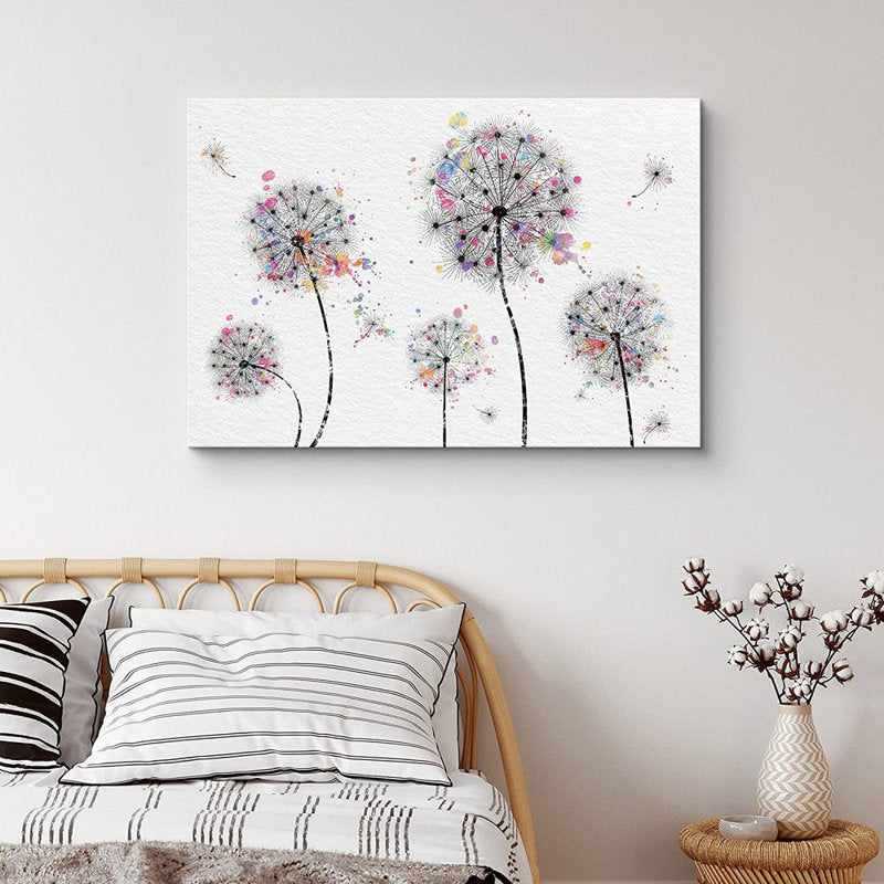Vibrant Dandelion Splash - Modern Canvas Art for Contemporary Home Décor