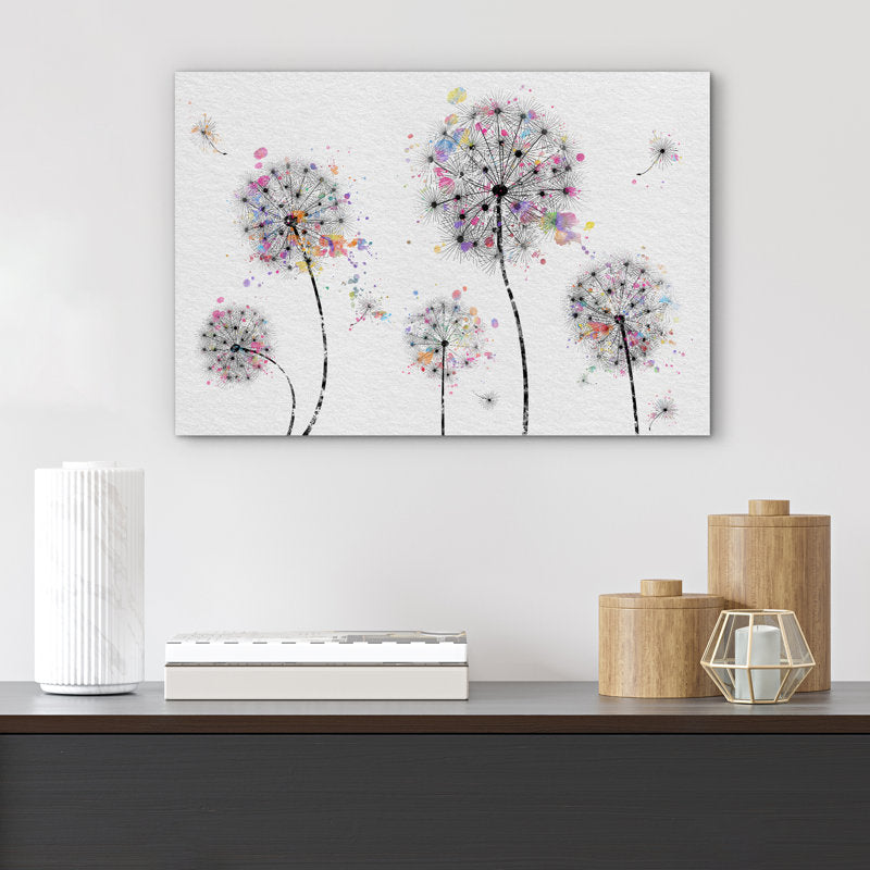 Vibrant Dandelion Splash - Modern Canvas Art for Contemporary Home Décor
