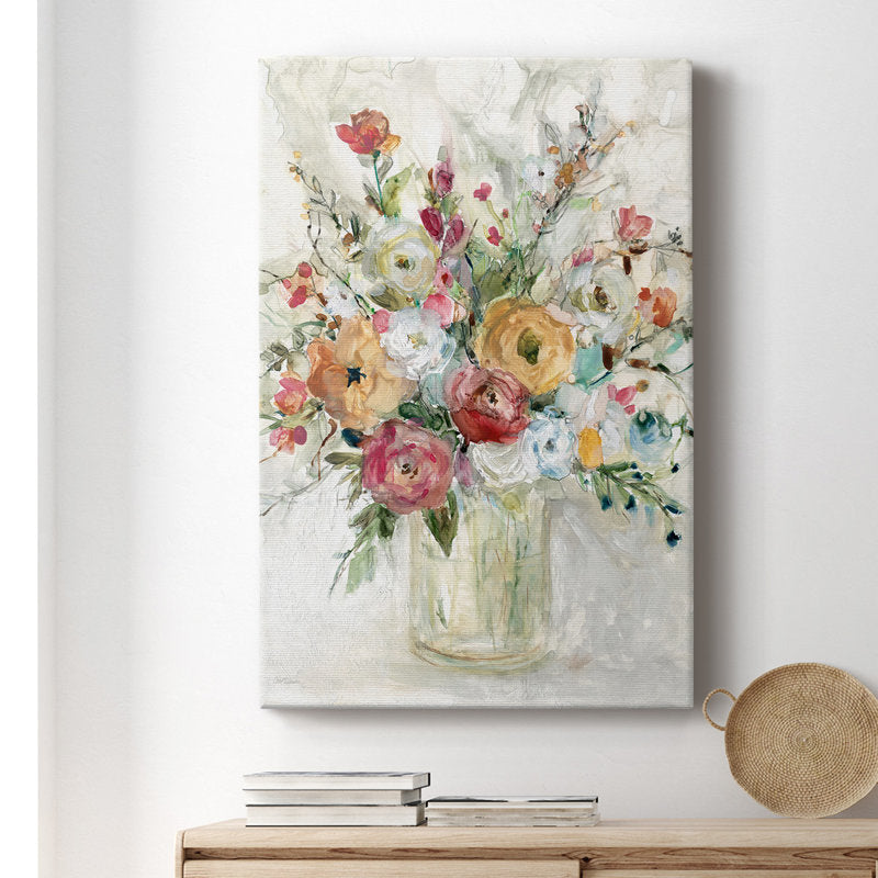 Vibrant Floral Bouquet Oil Painting for Modern Home Decor