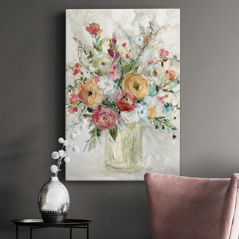 Vibrant Floral Bouquet Oil Painting for Modern Home Decor