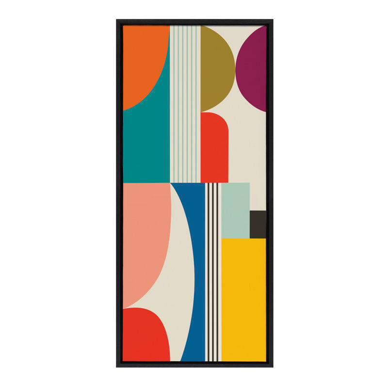 Mid Century Modern Abstract Framed Canvas Art