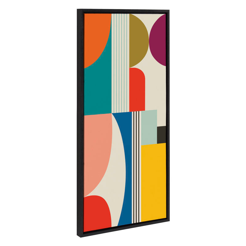 Mid Century Modern Abstract Framed Canvas Art