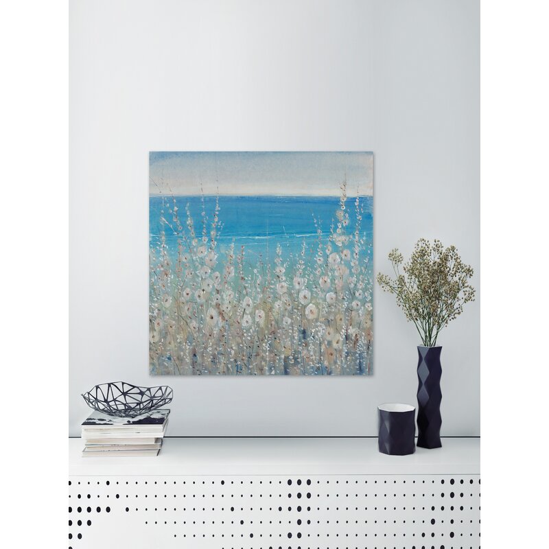 Serene Coastal Flora Oil Painting
