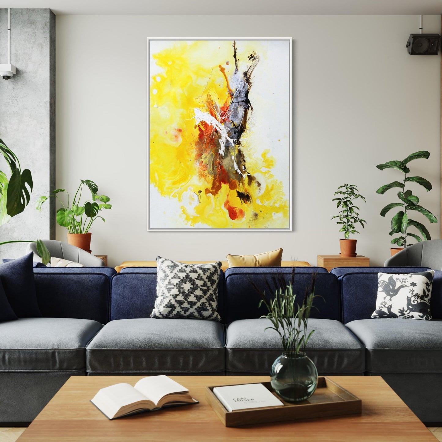 Vibrant Abstract Oil Painting of Cosmic Explosion and Color Fusion