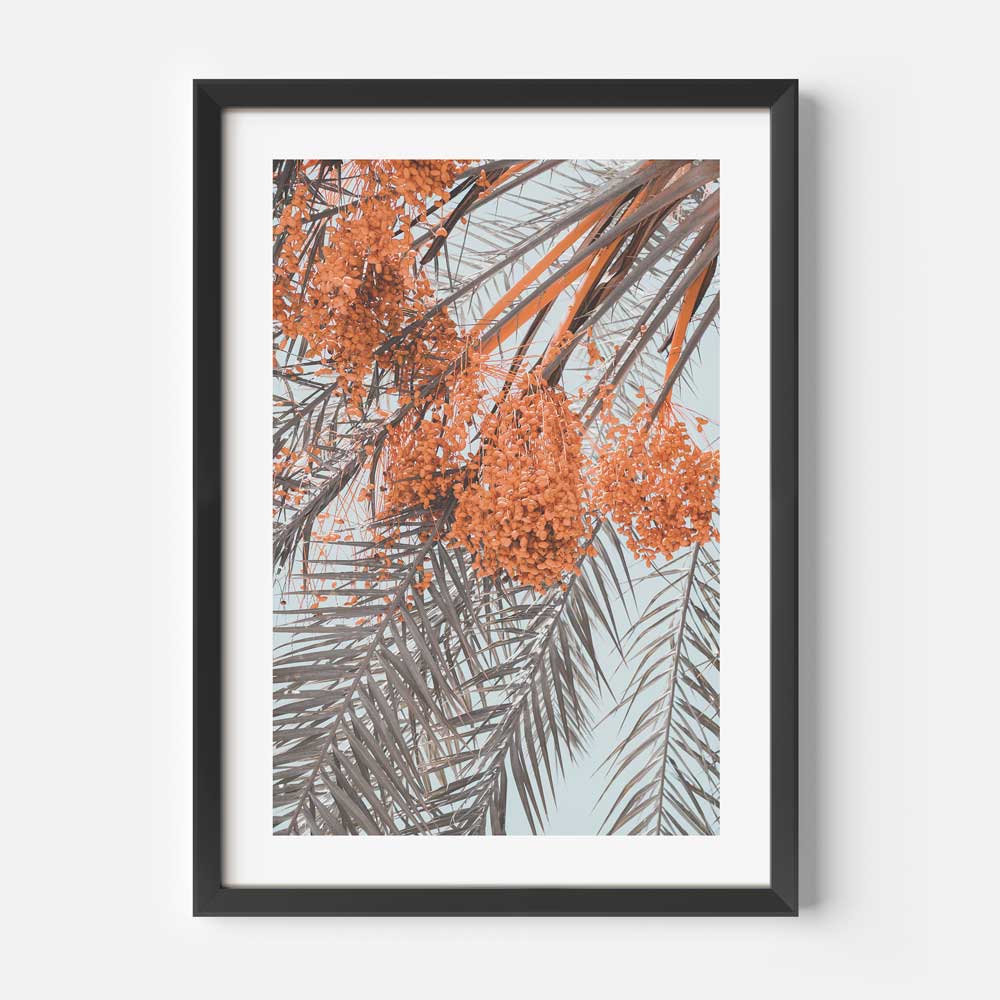 Tropical Palm Fronds with Vibrant Orange Flowers | Beautiful Oil Painting