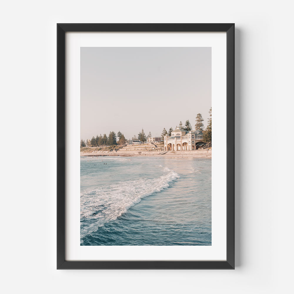 Cottesloe Beach Serenity: Tranquil Coastal Oil Painting for Home Décor