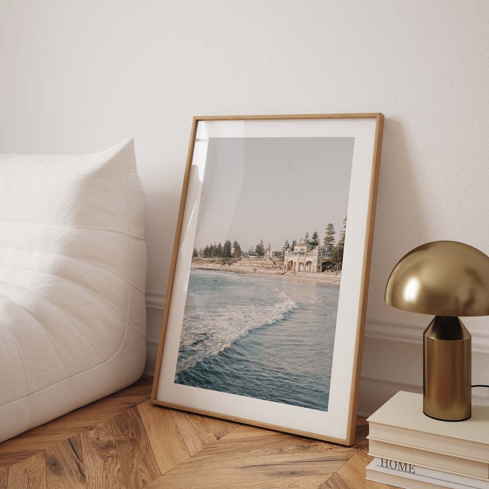 Cottesloe Beach Serenity: Tranquil Coastal Oil Painting for Home Décor