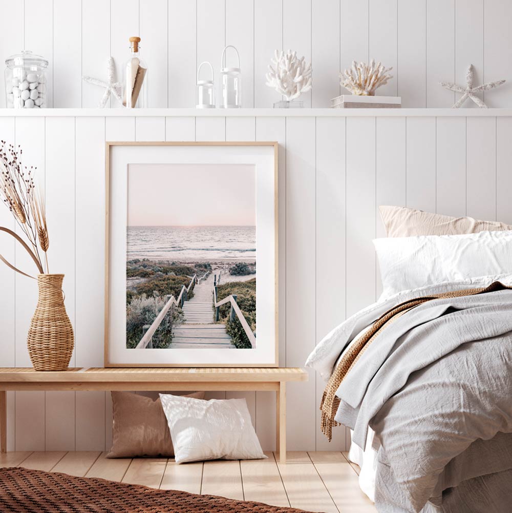 Serene Cottesloe Beach Sunset Oil Painting – Coastal Pathway Artwork for Home Decor